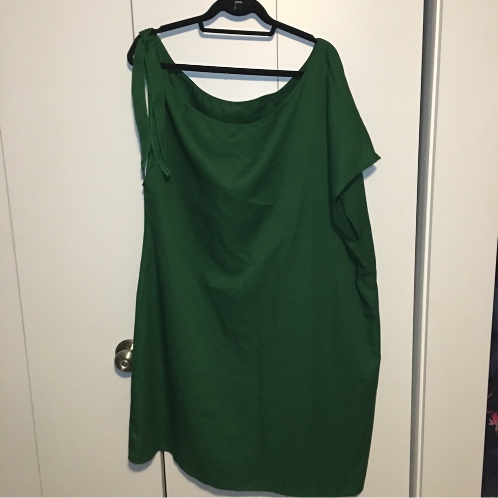 Shein Tie Shoulder Dress Green Size 3x Preowned